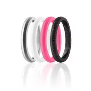 Silicone Wedding Stackble Point Ring Set - Pink by ROQ for Women - 4 x 11 mm Ring