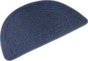 Echaprey Half Round Non-Slip Kitchen Bathroom Toilet Doormat Floor Rug Mat Keeps Your Floors Clean Home Decor (Large, Blue)