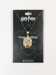 Harry Potter Slytherin House Crest Hogwarts Wizarding World Gold Necklace