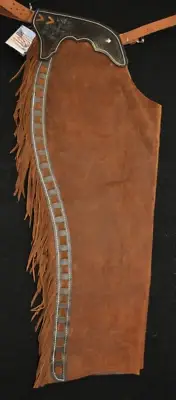 Custom Made Rough Out Leather Chaps/Shotgun Chaps/Quick Ship/Made In USA