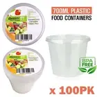 100PK Clear Food Container 700ML Reusable Meal Prep Salad Soup Bowl Takeaway AU