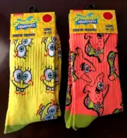 SpongeBob SquarePants & Patrick Officially Licensed Crew Socks Size 9-13