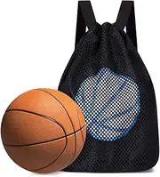 Sonicefit Drawstring Backpack for Basketball, Foldable Sports Sackpack for Boys Girls, Lightweight Gym Sack String Bag for Travel, Soccer, Football, Rugby, Swim