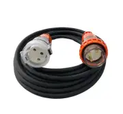 32 Amp 2m Extension Lead, Single Phase, 3 pin, 240V 32A 2mt Rubber Cable