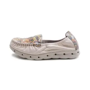 【W&M】女 彩色玻璃畫布風氣墊感彈力休閒鞋 女鞋(米白)