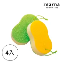 在飛比找momo購物網優惠-【MARNA】日本進口清潔水垢海綿菜瓜布(4入/組)