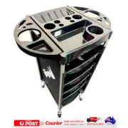 6 Tier Hairdressing Trolley Salon Beauty Spa Wheel Dresser Drawer Storage Black