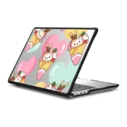 MacBook Pro 14-inch (M1 - M4) Impact Case Cute Calico Cat with Strawberry Ice Cream & Pastel Heart - Cartoon Kitten Kawaii Animal with Chocolate Stick & Sweet Food