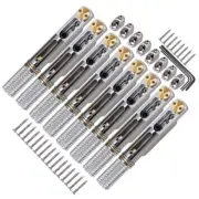 Set of 8 Strings Headless Guitar Bridge Fanned Fret–Single Fixed Bridges Silver