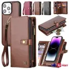 For iPhone 16 16e 15 14 13 12 11Pro Max Magnetic Leather Case Wallet Purse Cover