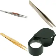 Precision Watchmaker Tweezers Set Bevel Edge Jewelry Soldering Repair Kit