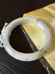 纯天然翡翠A货 57.3 mm Grade A Burmese Myanmar Jadeite Bangle Bracelet 糯冰春彩紫羅蘭