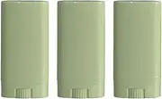 3PCS 15 Gram Oval Deodorant Tubes Oval Lip Balm Empty Deodorant Stick Containers Chapstick Sample Tubes Lipstick Twist up Green
