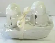 Rae Dunn White Chicks In A Basket Easter Salt & Pepper Shakers by Magenta NWT