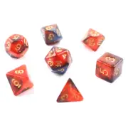 7Pcs/Set Dark Blue and Orange Starry Sky Dice Table Games Dice TH CR