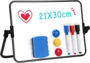 Mini Magnetic Whiteboard, 20 X 30 Cm Small Whiteboard with Stand, A4 Desktop ...