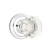 Emtek Old Town Clear Crystal Door Knob Passage Regular Rosette Polished Chrome