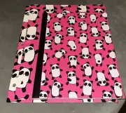 2 Cute Pink Panda Folders by Eccolo - Paper Folder W/pockets. W/composition Book