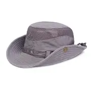 Catzon Sun Hat Wide Brim Fisherman Hat Safari Boonie Hat-Grey