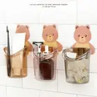 Adhesive Drying Cup Bear Toothbrush Holder Shelf Drainer Support Bracket