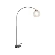 Oriel Lighting Large Arc Floor Lamp with Acrylic Shade - Antique Brass 32cm