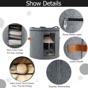 Hat Storage Box with Zippered Lid Clear Window Adjustable Shoulder Strap guRYh