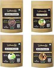 Urbaano Herbal 100% Natural Amla, Reetha, Shikakai & Brahmi Powder for Long, Healthy & Shiny Hair - (100 gm Each) 400 gm