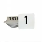 Table Numbers, Set 1-100, Black on White, Plastic, 105 x 95mm - Large