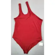 One Shoulder Bodysuit Cutout Front Backless Sleeveless Tank Top Womens Size XL