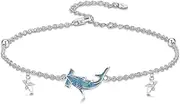 [Flpruy] Womens Anklet Sterling Silver Layered Chain Anklets Adjustable Foot Jewelry Gifts for Women 9+2 inch
