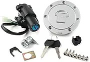 Pexorin Motorbike Ignition Switch Fuel Gas Cap Cover, for Seat, Lock Key Set, for CB500 CB600F Motorcycle Ignition Switch