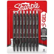 Sharpie S-Gel Retractable Gel Pens 0.7mm Black 8 Pack