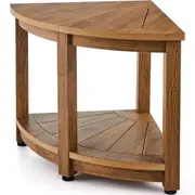 Corner Shower Bench with Adjustable Non-Slip Feet and Storage, 18.5" Height