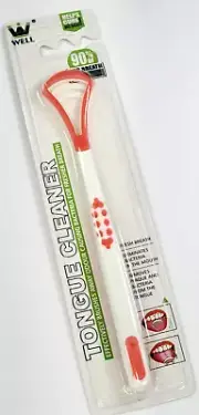 WELL Tongue Cleaner for Fresh Breath Clean Tongue Cleaning Tongue Scraper RED