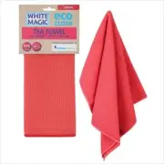 White Magic Eco Cloth Tea Towel Coral