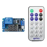 12V DC Infrared Remote Control Full-function Precision Delay Cycle Timing Relay Module with LED Digital Display with Rem