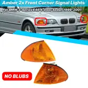 Amber Front Corner Signal Light Lens For BMW 3-Series E46 4-Door Sedan 1999-2001