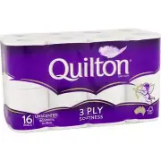 QUILTON 3PLY TOILET TISSUE 16PK