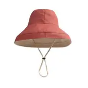Rust Red Cotton Double-Sided Wearable Big Eaves Sun-Proof Fisherman Hat Specification:Adult Models 56-58Cm