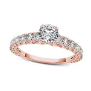 1.0 CT. T.W. Natural Diamond Engagement Ring in Solid 14K Rose Gold