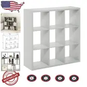 Light Grey 9-Cube Decorative Storage Organizer - Modern Multi-Functional Design