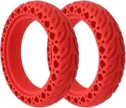 LUNCHS Rubber Solid Tire Compatible with Xiaomi 3 Compatible with Mijia M365 Electric Scooter Shock Absorber Damping Tyre Compatible with Pro Pro2 1S 8 1/2 Tubeless 8.5"(2pcs red)