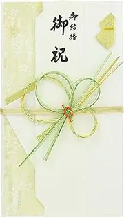 Iyo Yui Center V097-04 Gold Seal Wedding Celebration Bag, Green, 7.3 x 4.1 inches (18.5 x 10.5 cm)