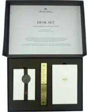 New in Box Mrs. John L. Strong Desk Set Notepad, Stationery, Brass Ruler Office