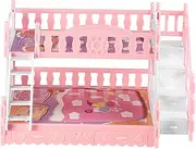 Kisangel 1 12 Dollhouse Furniture Dollhouse Accessories Doll Bunk Bed Pretend Play Doll Bed Dollhouse Bed 1 12 Bunk Beds Doll Bedding Mini Bed Model Doll House Bed Plastic