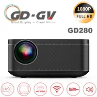 在飛比找PChome24h購物優惠-GD · GV 無線微型1080FHD投影機GD280(爵灰
