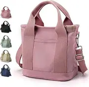 [Generic] Large Capacity Multi-pocket Handbag Handmade, Multi-Pocket Canvas Tote Bag with Zipper, for Travel, Work