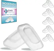 GMS Optical® Premium Grade Soft Silicone - Rectangle Shaped Nose Pads (Slide/Push-in) 11MM (5 Pair, Rectangle - White (11mm))