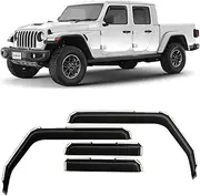 CLIM ART in-Channel Incredibly Durable Rain Guards for Jeep Gladiator 2020-2022, Original Window Deflectors, Vent Window Visors, Vent Deflector, 4 pcs. - 620202