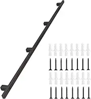 Hand Rails Inside Stairs 10FT~20FT, Stair Railing Outside Steps Grab Bar Wall Mounted Handrails for Stairs Easy to Install, Industrial Iron Staircase Banister Foot Rail Support(10ft/300cm)